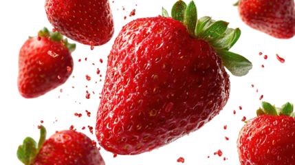 Fresh strawberry with spiral splash juice