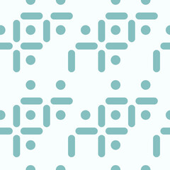 Teal Geometric Rounded Pattern on White Background