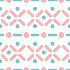 Pink and Blue Geometric Seamless Pattern