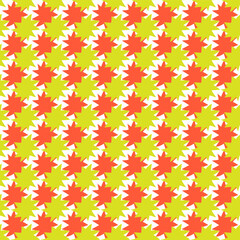 Abstract Geometric Star Pattern in Green and Red
