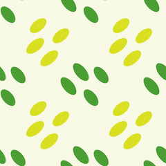 Seamless Pattern of Green and Yellow Ovals