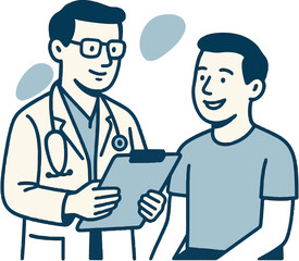 Flat Design of Nurse Vaccinating Adult Patient — Clean 3-Color Palette Illustration for Healthcare Theme
