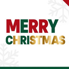 Obraz premium Merry Christmas Vector Text. Flat Minimal Festive Poster Design.