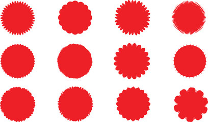  Set of red starburst, starburst labels. Starburst black sticker set - collection of special offer sale round and oval sunburst labels	