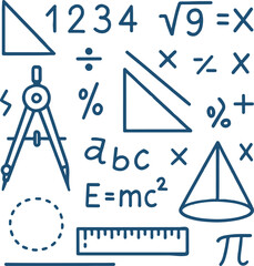 Education Doodle Vector Illustration Background Set