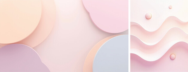 Fluid Abstract background waves & circle shape. Clean abstract pastel background