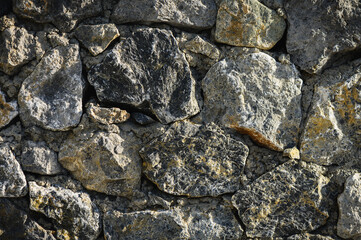 Natural Stone Wall Textured Background Close-Up