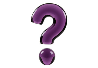Isolated ornate purple glass question mark punctuation mysterious interrogative concept