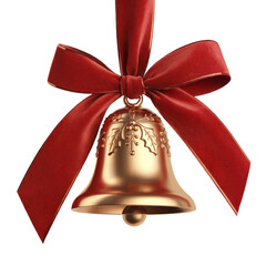 christmas bells with red ribbon