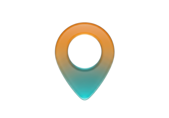 Isolated pin icon with gradient effect for maps and navigation application use case