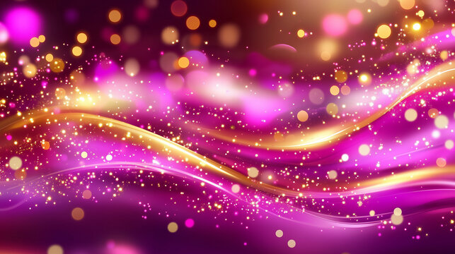 An abstract background with softly glowing lights in shades of pink, gold, red, and purple, creating a dreamy and festive atmosphere that evokes the warmth and magic of a winter night.