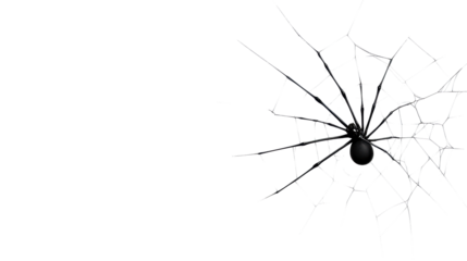 Spider on Web with Transparent Background