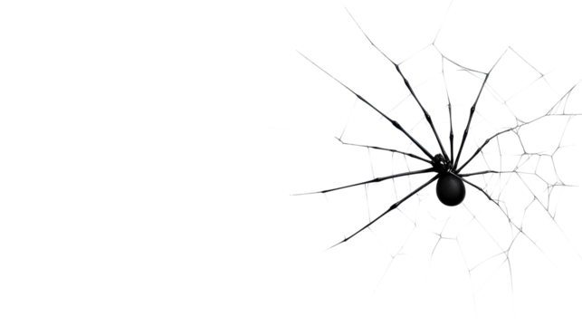 Spider on Web with Transparent Background