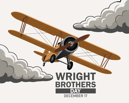 vector graphic of wright brothers day good for wright brothers day celebration. flat design. flyer design. flat illustration.