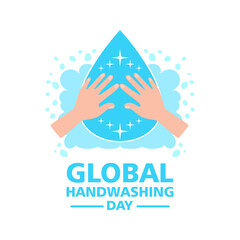 Handwashing Day Vektor with Bubble and Hand