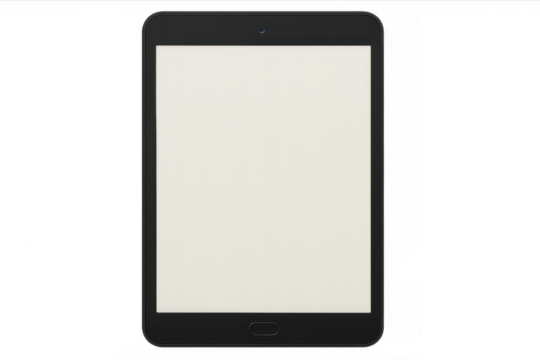 Tablet showing empty screen for digital content, application, or website display. Technology gadget with transparent background - Powered by Adobe