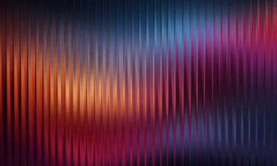 Modern abstract background with colorful gradient and vertical lines. Glossy, futuristic texture with vibrant blue, purple, and orange stripes.
