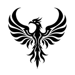 Obraz premium Tribal phoenix tattoo design in black silhouette style 