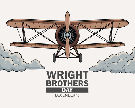 vector graphic of wright brothers day good for wright brothers day celebration. flat design. flyer design. flat illustration.