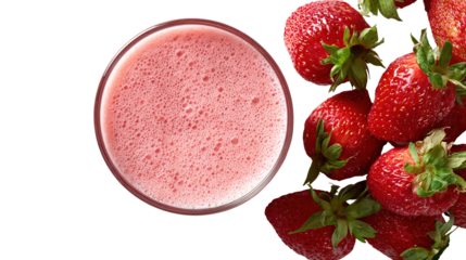 Fresh strawberry with spiral splash juice