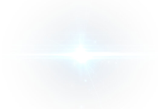 glowing lights effects isolated on transparent background. Solar flare with beams and spotlight. Glow effect. Starburst with sparkles. PNG.