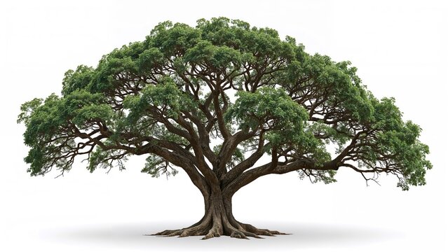 East Indian Walnut or Rain Tree isolated on white background with clipping path