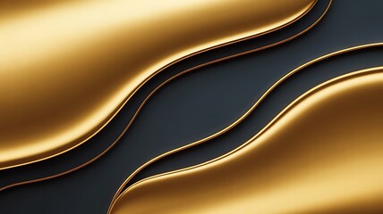 Luxurious flowing golden waves with dark textured background and subtle highlights