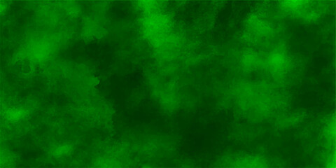 Abstract green background with particles and a smoke texture creates a bright glow like a cosmic galaxy illustration