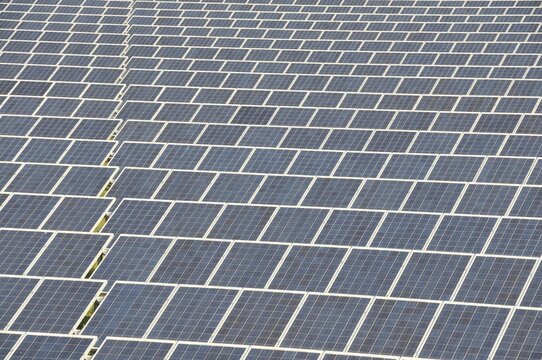 In Troisdorf-Oberlar, the currently largest ground-mounted photovoltaic system in North Rhine-Westphalia is installed on an area of 80, 000 square metres with an output of 3600 kWp, Troisdorf, North Rhine-Westphalia, Germany