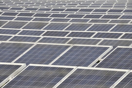 In Troisdorf-Oberlar, the currently largest ground-mounted photovoltaic system in North Rhine-Westphalia is installed on an area of 80, 000 square metres with an output of 3600 kWp, Troisdorf, North Rhine-Westphalia, Germany