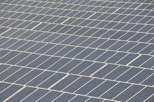 In Troisdorf-Oberlar, the currently largest ground-mounted photovoltaic system in North Rhine-Westphalia is installed on an area of 80, 000 square metres with an output of 3600 kWp, Troisdorf, North Rhine-Westphalia, Germany