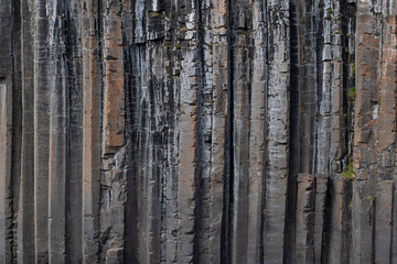 basalt rock formation of canyon Studlagil  in Iceland