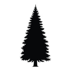 Pine Tree Silhouette Vector Illustration