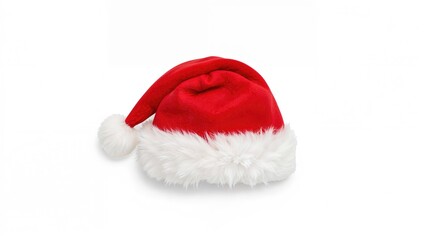 Small Santa hat isolated on a white Santa hat serving as a design element
