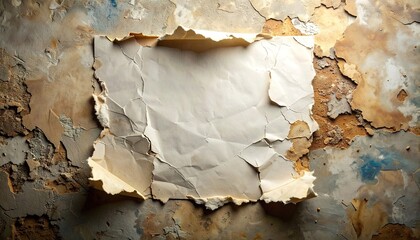 Aged Paper on Grunge Texture Background