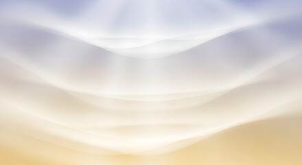 Abstract background with soft, flowing waves of white light blending into a gradient of blue and gold hues.