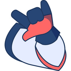 Cartoon Astronaut Character Constructor Kit Hand Gesture Symbol With Blue White And Coral Colors On Transparent Background