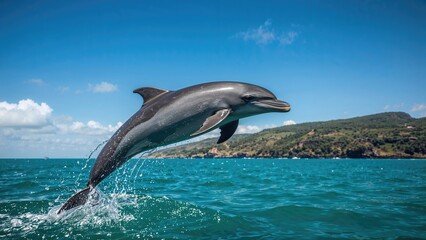 Fototapeta premium dolphin jumping outside the sea