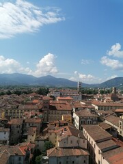 city sight view from above in Lucca, Italy