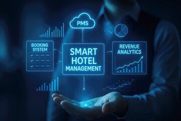 Smart Hotel Management System with Booking System Revenue Analytics and Pie Chart hospitality technology