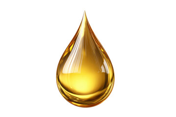 Golden liquid drop suspended against a stark black background yellow, Png, Isolated on Transparent Background, Cut Out