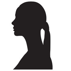 Beautiful Face Woman Side View Silhouette