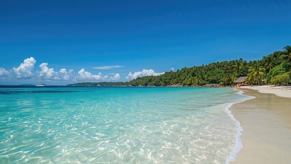 Fototapeta premium Dream beach at island on a sunny day