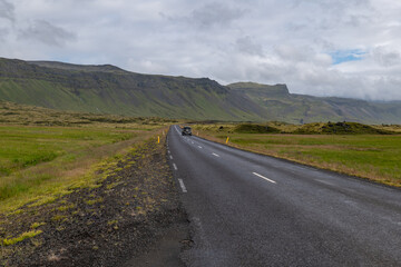 motorway in landscapes of Iceland