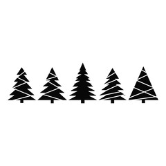 Obraz premium Christmas Pine Trees Vector Illustration