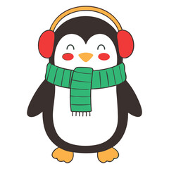 Cute Penguin Winter Vector Illustration