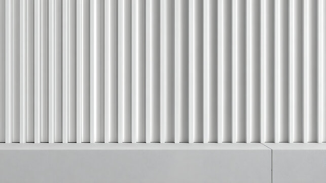 Corrugated metal texture with ribbed glass background and steel sheet pattern. Abstract window in silver and white 3D with fluted panel stripes. Premium wall ripple with blur, gradient ligh 27198662 1