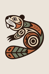 Beaver Flat Design SVG Illustration