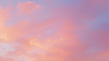 Fototapeta premium Sky midday sunlight beams rainbow pastel gradient pale orange-pink purple-blue dramatic. Beautiful sunny day soft light clouds blur background.