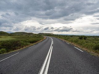 motorway in landscapes of Iceland